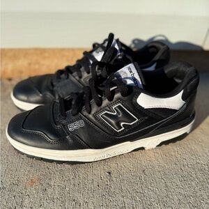 New Balance 550 Men's Sneakers, Black/White, Size 10.5
